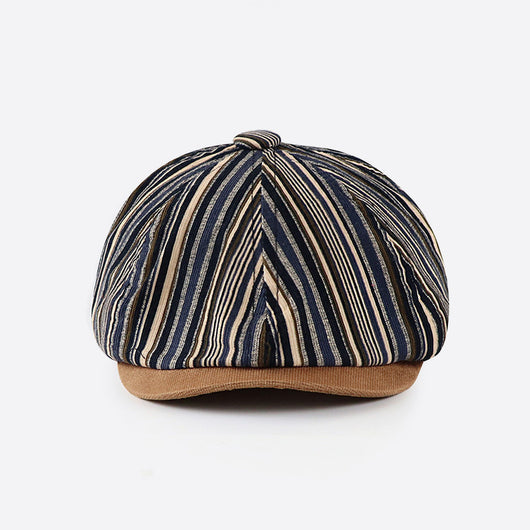 Gorra Octagonal a Rayas para Mujer - Estilo Vintage Newsboy - Image 12