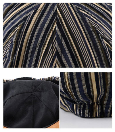 Gorra Octagonal a Rayas para Mujer - Estilo Vintage Newsboy - Image 14