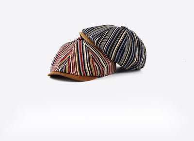 Gorra Octagonal a Rayas para Mujer - Estilo Vintage Newsboy - Image 3