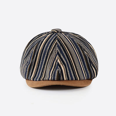 Gorra Octagonal a Rayas para Mujer - Estilo Vintage Newsboy - Image 4