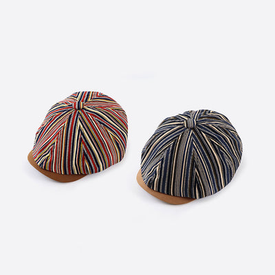 Gorra Octagonal a Rayas para Mujer - Estilo Vintage Newsboy - Image 7