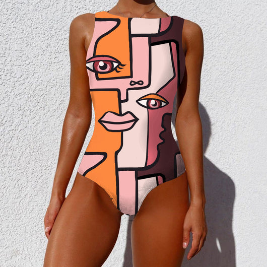 Traje de Baño Vintage Estampado Abstracto para Mujer - Diseño Elegante con Push Up - Image 16