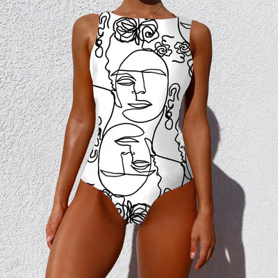Traje de Baño Vintage Estampado Abstracto para Mujer - Diseño Elegante con Push Up - Image 5