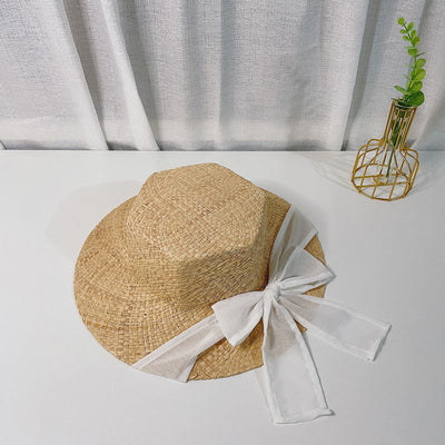 Sombrero de Rafia Hexagonal Estilo Coreano con Lazo y Ala Grande - Image 8