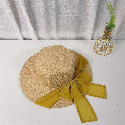 Sombrero de Rafia Hexagonal Estilo Coreano con Lazo y Ala Grande - Image 10