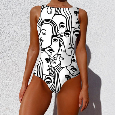 Traje de Baño Vintage Estampado Abstracto para Mujer - Diseño Elegante con Push Up - Image 6