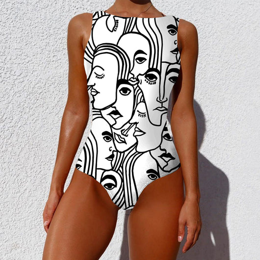 Traje de Baño Vintage Estampado Abstracto para Mujer - Diseño Elegante con Push Up - Image 6