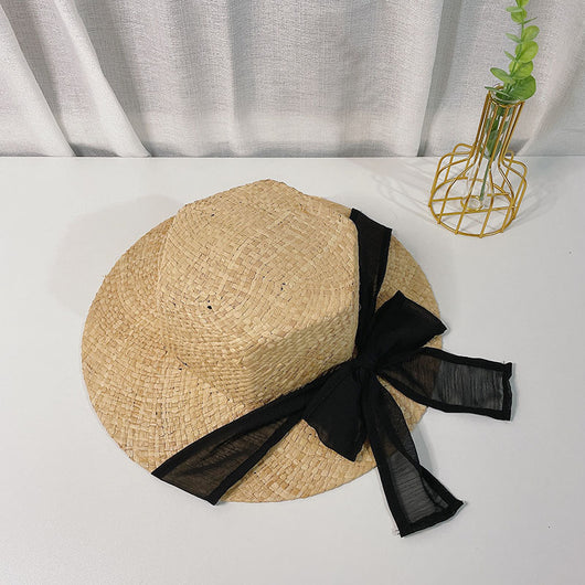 Sombrero de Rafia Hexagonal Estilo Coreano con Lazo y Ala Grande - Image 5