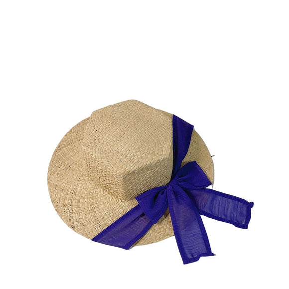 Sombrero de Rafia Hexagonal Estilo Coreano con Lazo y Ala Grande
