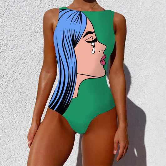 Traje de Baño Vintage Estampado Abstracto para Mujer - Diseño Elegante con Push Up - Image 9
