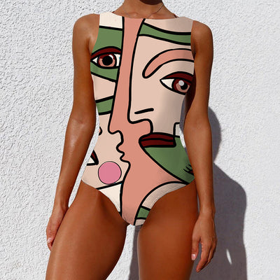 Traje de Baño Vintage Estampado Abstracto para Mujer - Diseño Elegante con Push Up - Image 11