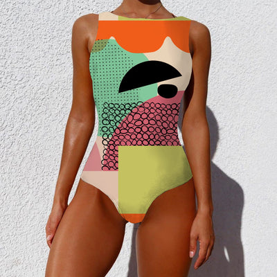 Traje de Baño Vintage Estampado Abstracto para Mujer - Diseño Elegante con Push Up - Image 12