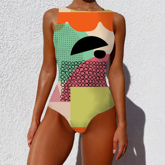 Traje de Baño Vintage Estampado Abstracto para Mujer - Diseño Elegante con Push Up - Image 12