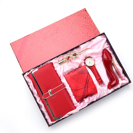 Set Completo de Accesorios Elegantes: Cartera, Bufanda, Tacones, Reloj y Perfume - Image 7
