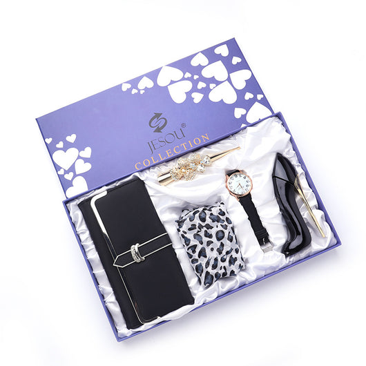 Set Completo de Accesorios Elegantes: Cartera, Bufanda, Tacones, Reloj y Perfume - Image 9