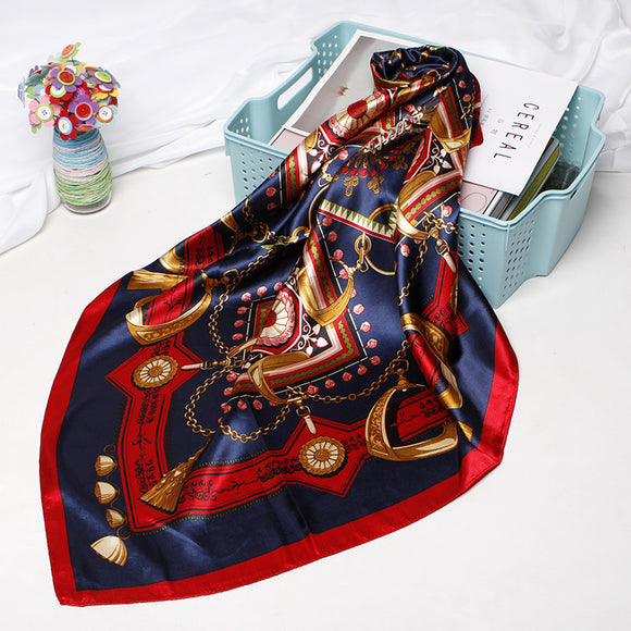 Pañuelo de Seda Estampado para Cabello - Bandana Cuadrada 90x90 cm
