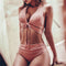 Traje de Baño Bikini Cintura Alta con Abertura Lateral