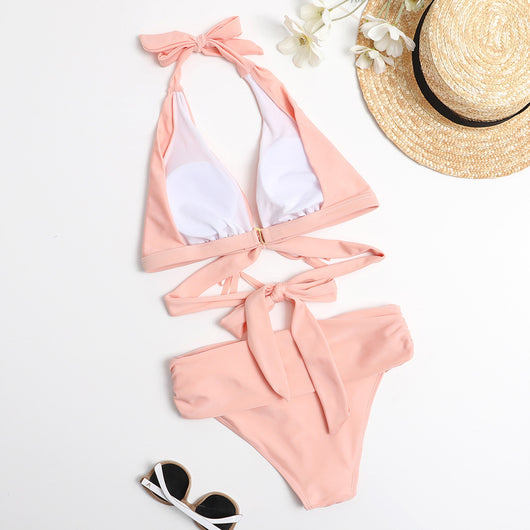 Traje de Baño Bikini Cintura Alta con Abertura Lateral - Image 4