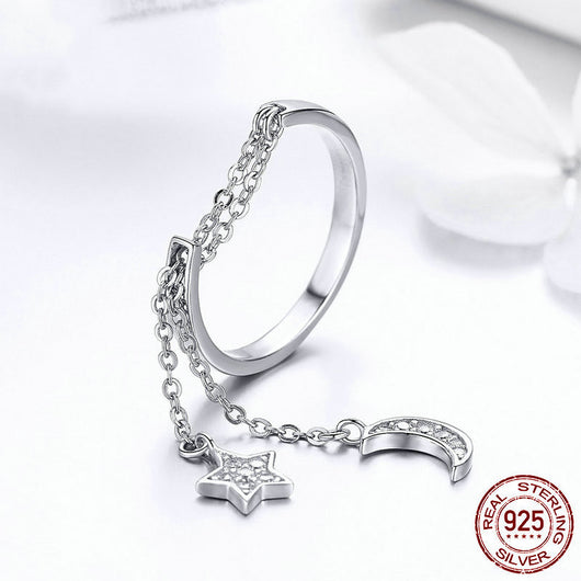 Anillo de Plata Esterlina Ajustable Chapado en Platino - Image 2