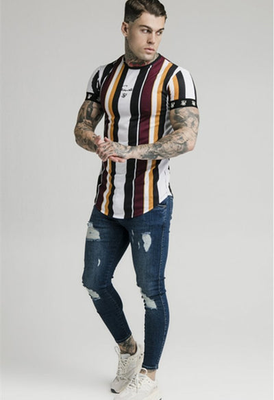 Camiseta Casual de Entrenamiento Hip-hop con Rayas Deportivas - Image 10