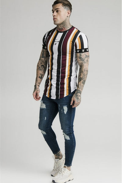 Camiseta Casual de Entrenamiento Hip-hop con Rayas Deportivas - Image 9