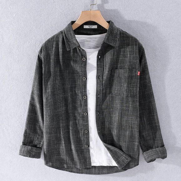 Camisa Masculina Elegante de Manga Comprida - Quatro Estações