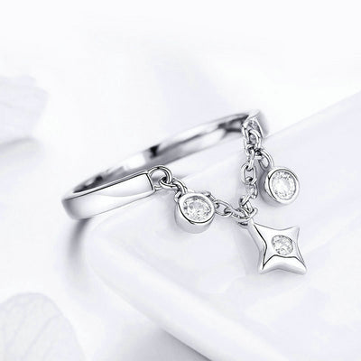 Anillo Abierto de Plata Esterlina con Cruz Plateado en Platino - Moda Europea y Americana - Image 9