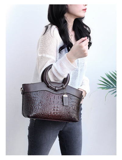 Bolso de Moda Europeo para Mujer con Patrón de Piedra y Asa Diagonal - Image 3