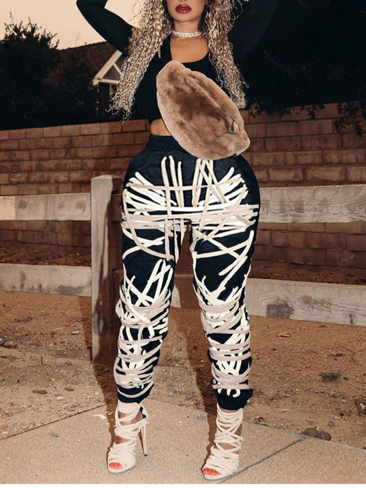 Pantalones con Cinturón Integrado Estilo Europeo y Estadounidense para Mujer - Image 6