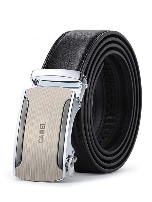 Cinturón de Cuero para Hombre con Hebilla Automática - Correa de Gamuza Casual