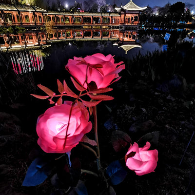 Lámpara Solar LED Decorativa Flores de Loto y Tulipanes - Luz Impermeable para Jardín - Image 14