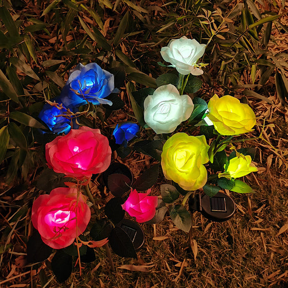 Lámpara Solar LED Decorativa Flores de Loto y Tulipanes - Luz Impermeable para Jardín