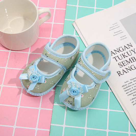 Zapatos de Bebé con Moño y Velcro - Suela Suave Primavera Otoño Unisex