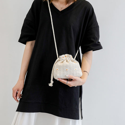 Bolsa de Paja Bandolera Estilo Verano con Bordado Artesanal - Image 3