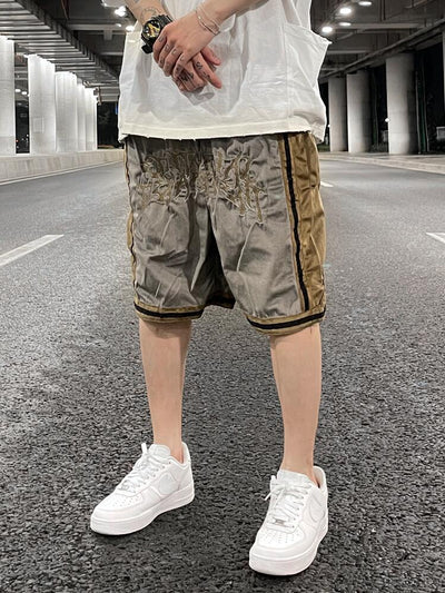 Shorts Hip-Hop de Terciopelo con Bordado - Pantalones Cortos Deportivos Holgados para Hombre - Image 3