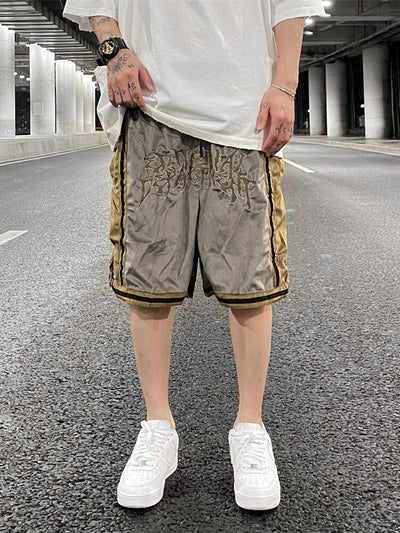 Shorts Hip-Hop de Terciopelo con Bordado - Pantalones Cortos Deportivos Holgados para Hombre - Image 4