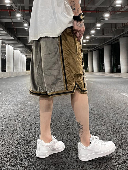 Shorts Hip-Hop de Terciopelo con Bordado - Pantalones Cortos Deportivos Holgados para Hombre - Image 6