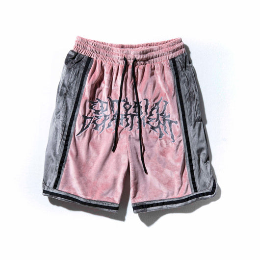 Shorts Hip-Hop de Terciopelo con Bordado - Pantalones Cortos Deportivos Holgados para Hombre - Image 2