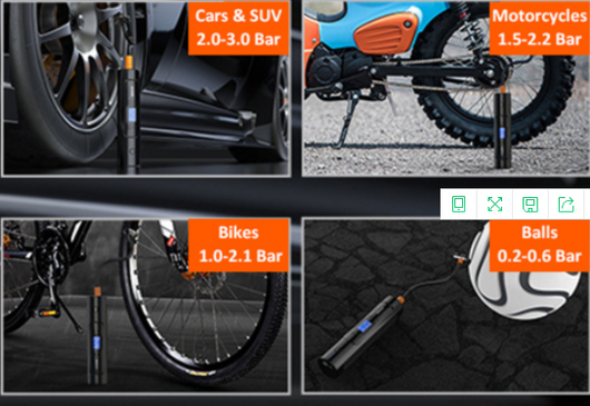 Compresor de Aire Portátil Inalámbrico para Auto con Pantalla Digital - Image 14