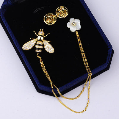 Broche Abeja Lujo Coreano - Alfiler Decorativo Cadena para Blusa y Accesorios - Image 3