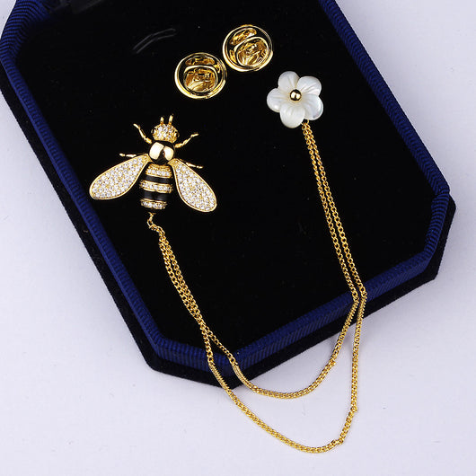 Broche Abeja Lujo Coreano - Alfiler Decorativo Cadena para Blusa y Accesorios - Image 3