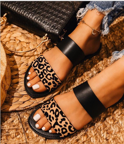 Sandalias Planas Estampado Animal Talla Grande - Diseño Europeo Moderno - Image 2