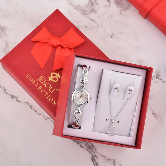 Conjunto de Regalo Reloj para Mujer con Collar y Aretes - Image 4