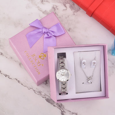 Conjunto de Regalo Reloj para Mujer con Collar y Aretes - Image 2