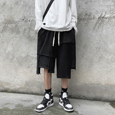 Shorts Deportivos Hip-Hop Diseño Irregular para Hombre - Estilo Urbano Casual - Image 2