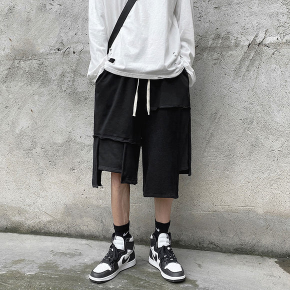 Men's Hip-Hop Irregular Design Athletic Shorts - Casual Urban Style