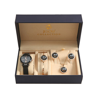 Reloj de Cuarzo Elegante para Mujer - Set de 5 Piezas Impermeable con Pulsera - Image 11