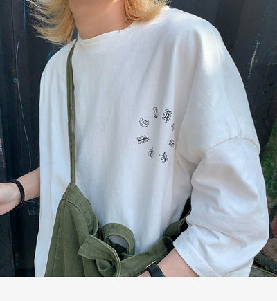 Playera Estilo Harajuku Flor de Cajú con Efecto Espuma - Tendencia Coreana Hip-Hop - Image 14