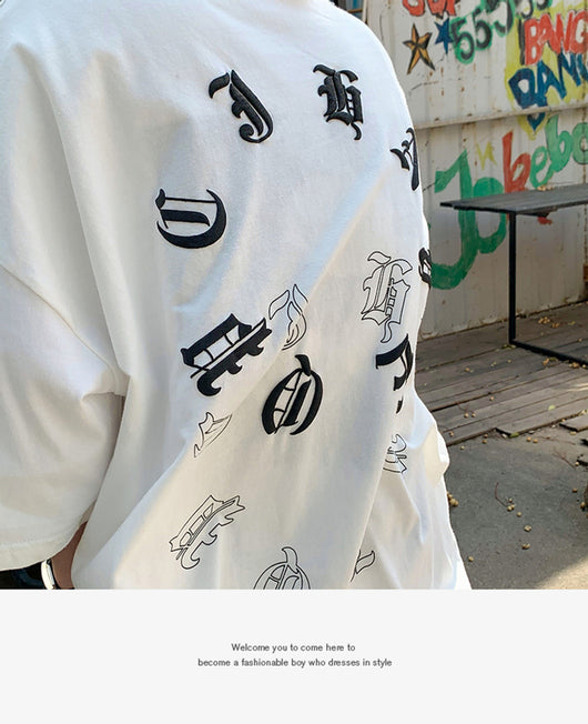 Playera Estilo Harajuku Flor de Cajú con Efecto Espuma - Tendencia Coreana Hip-Hop - Image 17