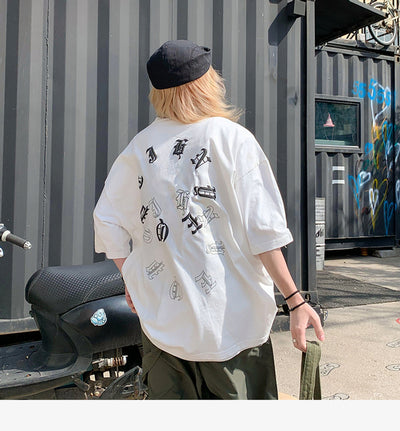 Playera Estilo Harajuku Flor de Cajú con Efecto Espuma - Tendencia Coreana Hip-Hop - Image 21